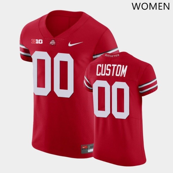Ohio State Buckeyes #00 Women Football College Limited Custom Jersey Red OSU26393