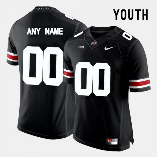 Ohio State Buckeyes #00 Youth Official Custom Jersey Black OSU78634